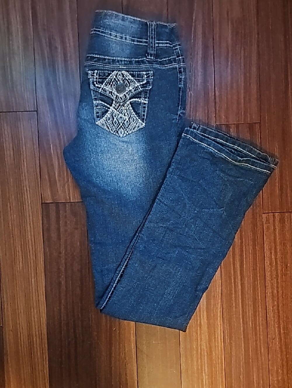 No Boundaries Dark Blue Skinny Jeans with Embroidered Back Pockets - Picture 6 of 10
